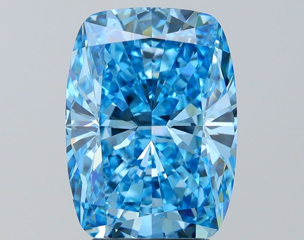 Loose Diamond - CUSHION MODIFIED 4.18ct Fancy Vivid Blue VVS2: Loose Diamond - CUSHION MODIFIED 4.18ct Fancy Vivid Blue VVS2 Source: This is a real non-mined Diamond that has been grown in a lab Shape: CUSHION MODIFIED Carats: 4.18 Color: Fancy Vivid Blue Certifi