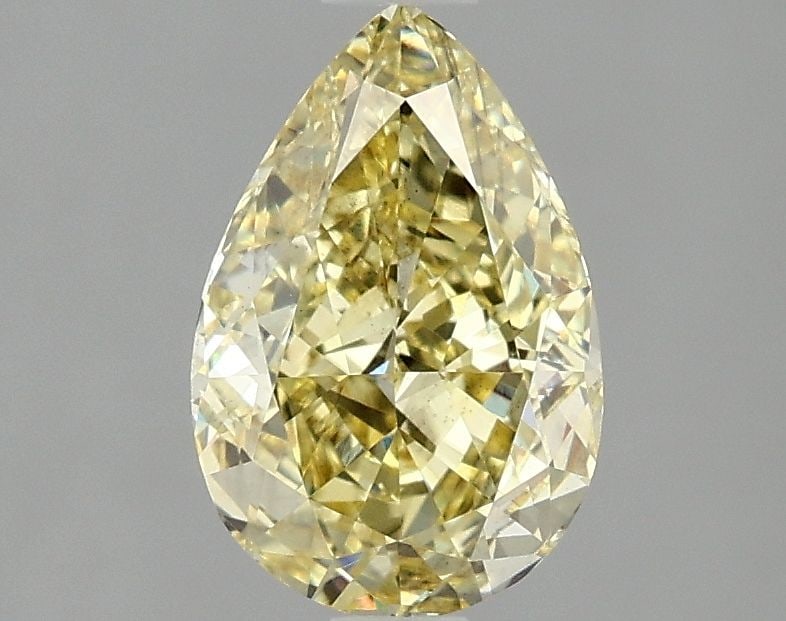 Loose Diamond - PEAR 1.59ct Fancy Vivid Yellow VS2: Loose Diamond - PEAR 1.59ct Fancy Vivid Yellow VS2 Source: This is a real non-mined Diamond that has been grown in a lab Shape: PEAR Carats: 1.59 Color: Fancy Vivid Yellow Certification: IGI Video: