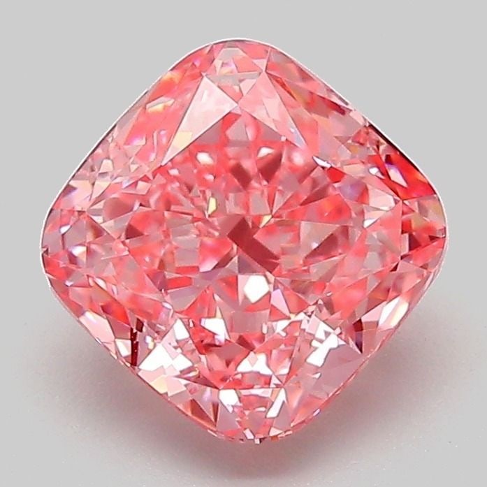 Loose Diamond - CUSHION MODIFIED 2.11ct Fancy Vivid Pink VVS2: Loose Diamond - CUSHION MODIFIED 2.11ct Fancy Vivid Pink VVS2 Source: This is a real non-mined Diamond that has been grown in a lab Shape: CUSHION MODIFIED Carats: 2.11 Color: Fancy Vivid Pink Certifi