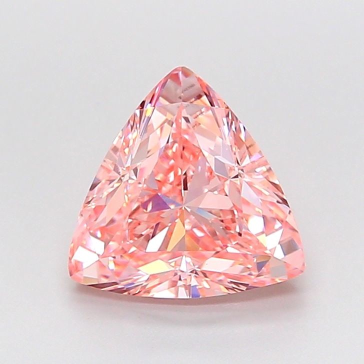 Loose Diamond - TRIANGULAR 2.01ct Fancy Vivid Pink VVS1: Loose Diamond - TRIANGULAR 2.01ct Fancy Vivid Pink VVS1 Source: This is a real non-mined Diamond that has been grown in a lab Shape: TRIANGULAR Carats: 2.01 Color: Fancy Vivid Pink Certification: IGI 