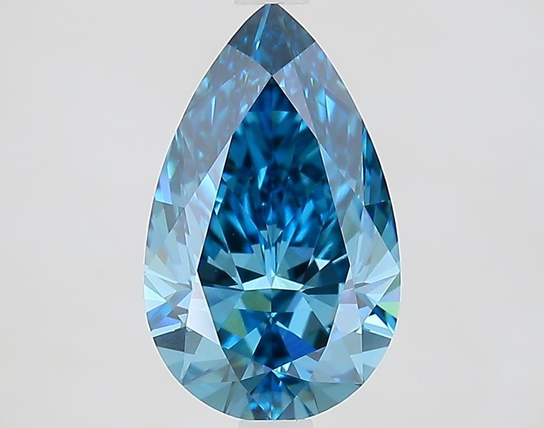 Loose Diamond - PEAR 2.58ct Fancy Vivid Blue VVS2: Loose Diamond - PEAR 2.58ct Fancy Vivid Blue VVS2 Source: This is a real non-mined Diamond that has been grown in a lab Shape: PEAR Carats: 2.58 Color: Fancy Vivid Blue Certification: IGI Video:
