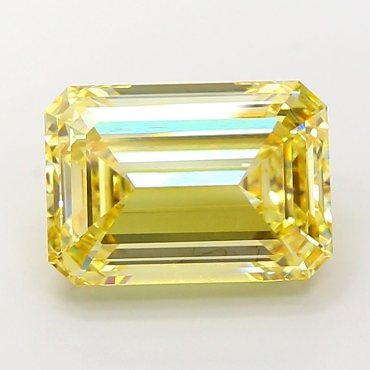 Loose Diamond - EMERALD 9.07ct Fancy Intense Yellow VS1: Loose Diamond - EMERALD 9.07ct Fancy Intense Yellow VS1 Source: This is a real non-mined Diamond that has been grown in a lab Shape: EMERALD Carats: 9.07 Color: Fancy Intense Yellow Certification: IGI