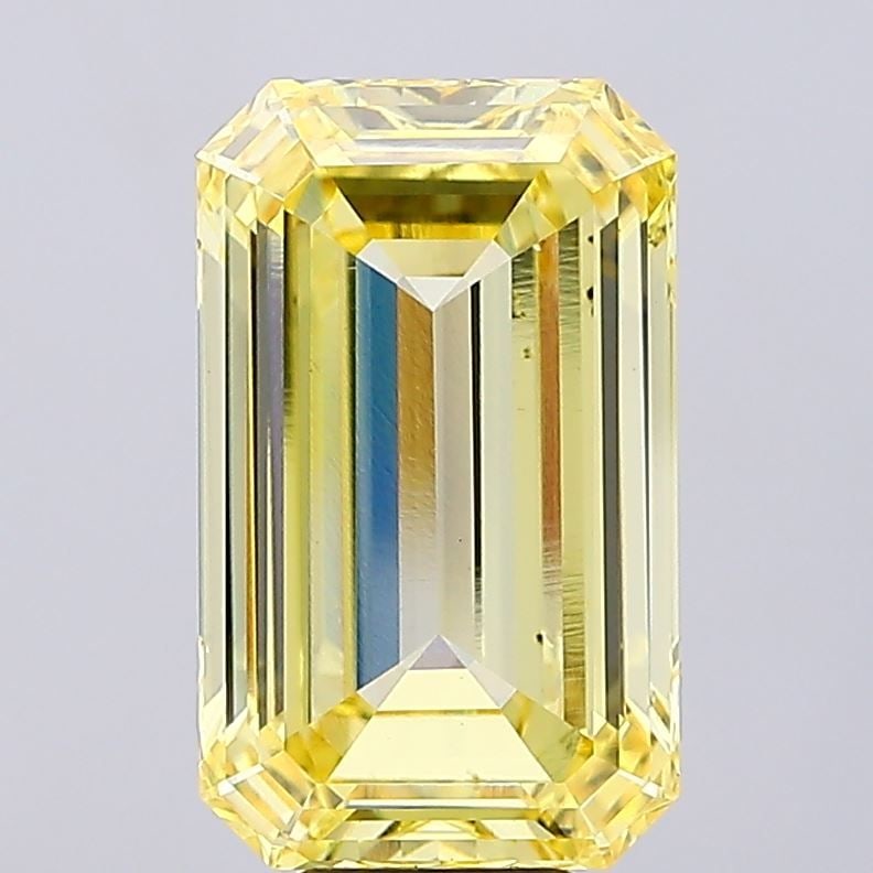Loose Diamond - EMERALD 10.02ct Fancy Intense Yellow VS2: Loose Diamond - EMERALD 10.02ct Fancy Intense Yellow VS2 Source: This is a real non-mined Diamond that has been grown in a lab Shape: EMERALD Carats: 10.02 Color: Fancy Intense Yellow Certification: I