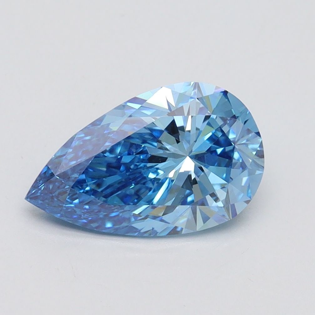 Loose Diamond - PEAR 1.56ct Fancy Vivid Blue VS1: Loose Diamond - PEAR 1.56ct Fancy Vivid Blue VS1 Source: This is a real non-mined Diamond that has been grown in a lab Shape: PEAR Carats: 1.56 Color: Fancy Vivid Blue Certification: IGI Video: