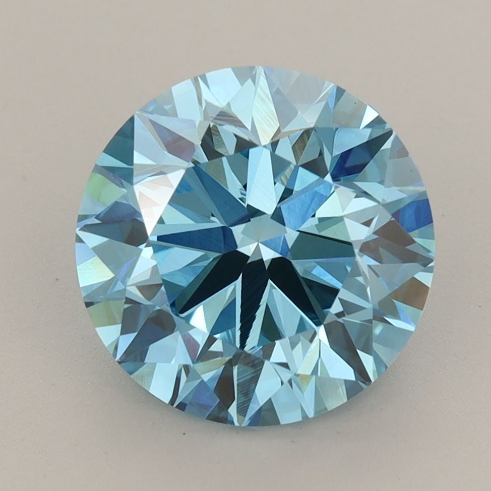 Ideal Loose Diamond - ROUND 3.55ct Fancy Vivid Blue VS1: Ideal Loose Diamond - ROUND 3.55ct Fancy Vivid Blue VS1 Source: This is a real non-mined Diamond that has been grown in a lab Shape: ROUND Carats: 3.55 Color: Fancy Vivid Blue Certification: IGI Video