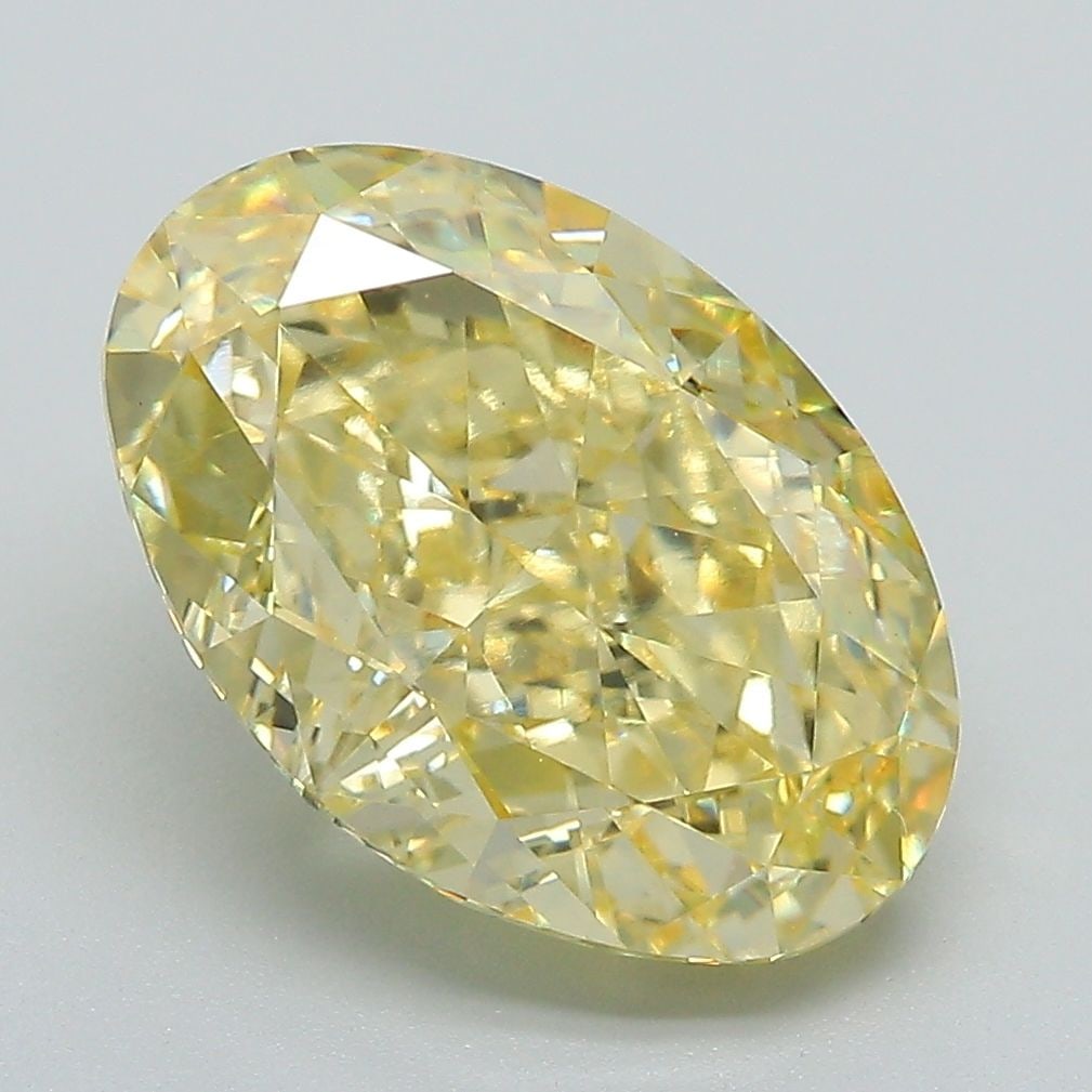 Loose Diamond - OVAL 4.95ct Fancy Vivid Yellow VS1: Loose Diamond - OVAL 4.95ct Fancy Vivid Yellow VS1 Source: This is a real non-mined Diamond that has been grown in a lab Shape: OVAL Carats: 4.95 Color: Fancy Vivid Yellow Certification: IGI Video: