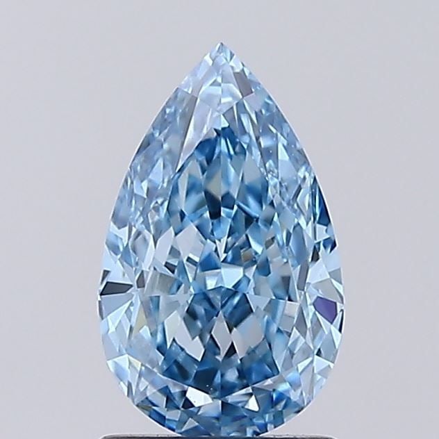 Loose Diamond - PEAR 1.53ct Fancy Vivid Blue VS1: Loose Diamond - PEAR 1.53ct Fancy Vivid Blue VS1 Source: This is a real non-mined Diamond that has been grown in a lab Shape: PEAR Carats: 1.53 Color: Fancy Vivid Blue Certification: IGI Video:
