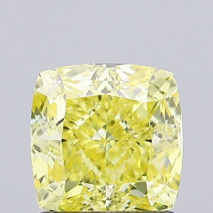 Loose Diamond - CUSHION MODIFIED 1.14ct Fancy Intense Yellow VVS2: Loose Diamond - CUSHION MODIFIED 1.14ct Fancy Intense Yellow VVS2 Source: This is a real non-mined Diamond that has been grown in a lab Shape: CUSHION MODIFIED Carats: 1.14 Color: Fancy Intense Yellow