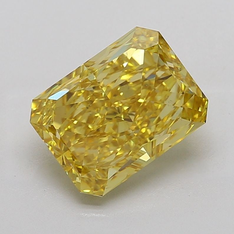 Loose Diamond - RADIANT 5.21ct Fancy Vivid Yellow VS1: Loose Diamond - RADIANT 5.21ct Fancy Vivid Yellow VS1 Source: This is a real non-mined Diamond that has been grown in a lab Shape: RADIANT Carats: 5.21 Color: Fancy Vivid Yellow Certification: IGI Vid