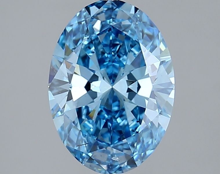 Loose Diamond - OVAL 2.0ct Fancy Vivid Blue SI1: Loose Diamond - OVAL 2.0ct Fancy Vivid Blue SI1 Source: This is a real non-mined Diamond that has been grown in a lab Shape: OVAL Carats: 2.0 Color: Fancy Vivid Blue Certification: IGI Video: