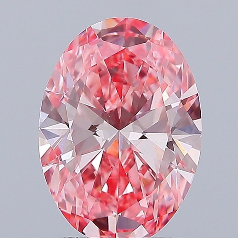 Loose Diamond - OVAL 1.96ct Fancy Vivid Pink VS1: Loose Diamond - OVAL 1.96ct Fancy Vivid Pink VS1 Source: This is a real non-mined Diamond that has been grown in a lab Shape: OVAL Carats: 1.96 Color: Fancy Vivid Pink Certification: IGI Video: