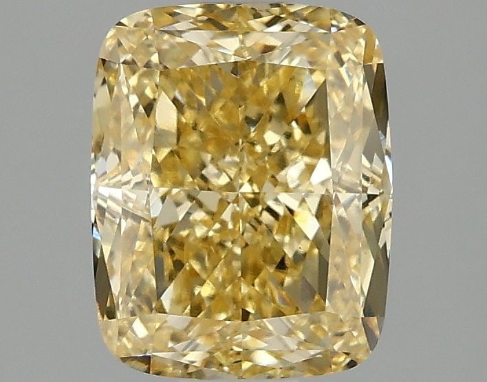 Loose Diamond - CUSHION MODIFIED 2.07ct Fancy Intense Yellow VS1: Loose Diamond - CUSHION MODIFIED 2.07ct Fancy Intense Yellow VS1 Source: This is a real non-mined Diamond that has been grown in a lab Shape: CUSHION MODIFIED Carats: 2.07 Color: Fancy Intense Yellow 