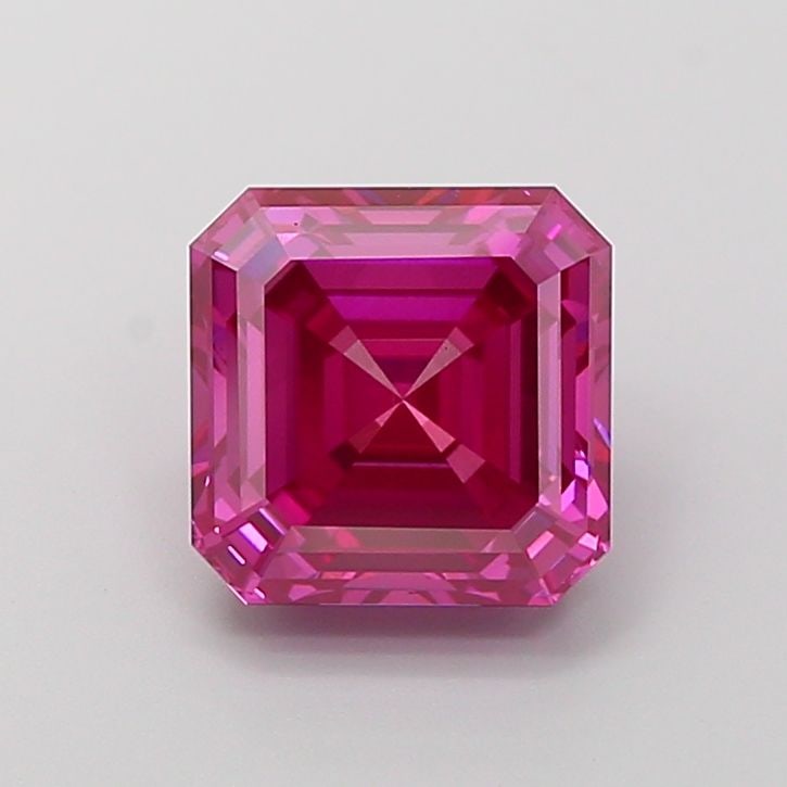 Loose Diamond - ASSCHER 4.1ct Fancy Vivid Pink VS1: Loose Diamond - ASSCHER 4.1ct Fancy Vivid Pink VS1 Source: This is a real non-mined Diamond that has been grown in a lab Shape: ASSCHER Carats: 4.1 Color: Fancy Vivid Pink Certification: IGI Video:
