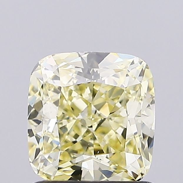 Loose Diamond - CUSHION MODIFIED 1.08ct Fancy Light Yellow VVS2: Loose Diamond - CUSHION MODIFIED 1.08ct Fancy Light Yellow VVS2 Source: This is a real non-mined Diamond that has been grown in a lab Shape: CUSHION MODIFIED Carats: 1.08 Color: Fancy Light Yellow