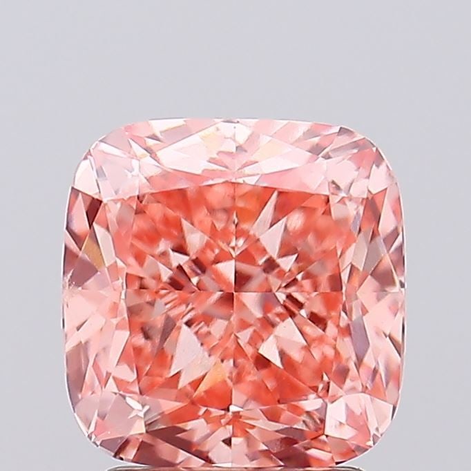Loose Diamond - CUSHION MODIFIED 2.57ct Fancy Vivid Pink VS1: Loose Diamond - CUSHION MODIFIED 2.57ct Fancy Vivid Pink VS1 Source: This is a real non-mined Diamond that has been grown in a lab Shape: CUSHION MODIFIED Carats: 2.57 Color: Fancy Vivid Pink Certific