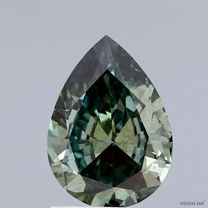 Loose Diamond - PEAR 1.17ct Fancy Vivid Green SI1: Loose Diamond - PEAR 1.17ct Fancy Vivid Green SI1 Source: This is a real non-mined Diamond that has been grown in a lab Shape: PEAR Carats: 1.17 Color: Fancy Vivid Green Certification: IGI Video: