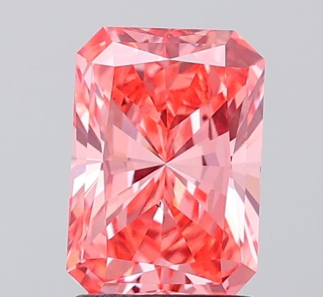 Loose Diamond - RADIANT 2.07ct Fancy Vivid Pink VS2: Loose Diamond - RADIANT 2.07ct Fancy Vivid Pink VS2 Source: This is a real non-mined Diamond that has been grown in a lab Shape: RADIANT Carats: 2.07 Color: Fancy Vivid Pink Certification: IGI Video: