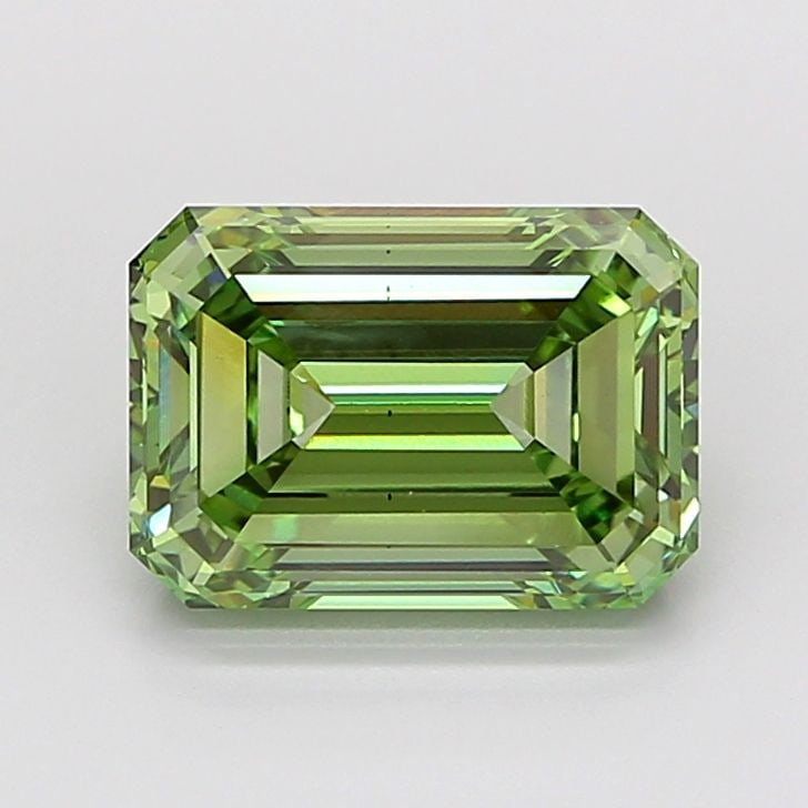 Loose Diamond - EMERALD 5.11ct Fancy Vivid Green VS2: Loose Diamond - EMERALD 5.11ct Fancy Vivid Green VS2 Source: This is a real non-mined Diamond that has been grown in a lab Shape: EMERALD Carats: 5.11 Color: Fancy Vivid Green Certification: IGI Video