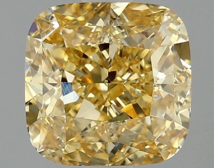 Loose Diamond - CUSHION MODIFIED 1.97ct Fancy Intense Yellow VS1: Loose Diamond - CUSHION MODIFIED 1.97ct Fancy Intense Yellow VS1 Source: This is a real non-mined Diamond that has been grown in a lab Shape: CUSHION MODIFIED Carats: 1.97 Color: Fancy Intense Yellow 