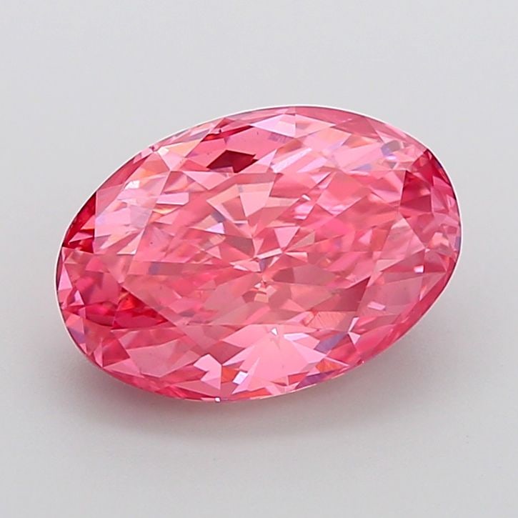 Loose Diamond - OVAL 5.03ct Fancy Vivid Pink VS2: Loose Diamond - OVAL 5.03ct Fancy Vivid Pink VS2 Source: This is a real non-mined Diamond that has been grown in a lab Shape: OVAL Carats: 5.03 Color: Fancy Vivid Pink Certification: IGI Video: