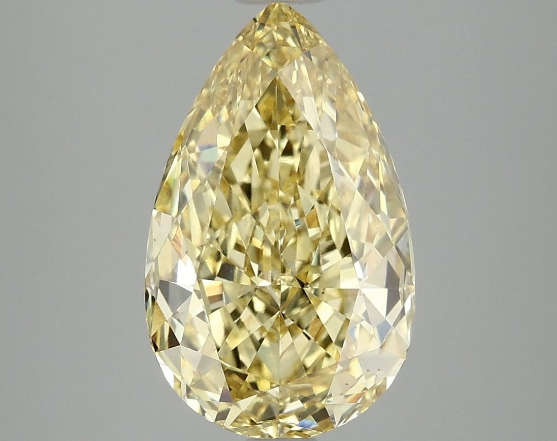 Loose Diamond - PEAR 4.02ct Fancy Intense Yellow VS2: Loose Diamond - PEAR 4.02ct Fancy Intense Yellow VS2 Source: This is a real non-mined Diamond that has been grown in a lab Shape: PEAR Carats: 4.02 Color: Fancy Intense Yellow Certification: IGI Video