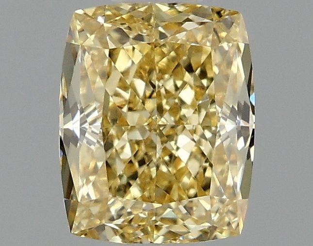 Loose Diamond - CUSHION MODIFIED 1.05ct Fancy Intense Yellow VS1: Loose Diamond - CUSHION MODIFIED 1.05ct Fancy Intense Yellow VS1 Source: This is a real non-mined Diamond that has been grown in a lab Shape: CUSHION MODIFIED Carats: 1.05 Color: Fancy Intense Yellow 