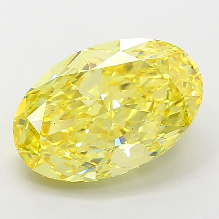 Loose Diamond - OVAL 5.04ct Fancy Vivid Yellow VS2: Loose Diamond - OVAL 5.04ct Fancy Vivid Yellow VS2 Source: This is a real non-mined Diamond that has been grown in a lab Shape: OVAL Carats: 5.04 Color: Fancy Vivid Yellow Certification: IGI Video: