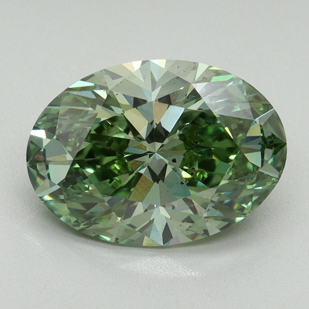 Loose Diamond - OVAL 3.03ct Fancy Vivid Green SI2: Loose Diamond - OVAL 3.03ct Fancy Vivid Green SI2 Source: This is a real non-mined Diamond that has been grown in a lab Shape: OVAL Carats: 3.03 Color: Fancy Vivid Green Certification: IGI Video: