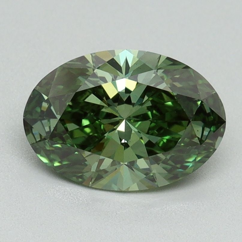 Loose Diamond - OVAL 1.32ct Fancy Vivid Green VS2: Loose Diamond - OVAL 1.32ct Fancy Vivid Green VS2 Source: This is a real non-mined Diamond that has been grown in a lab Shape: OVAL Carats: 1.32 Color: Fancy Vivid Green Certification: IGI Video: