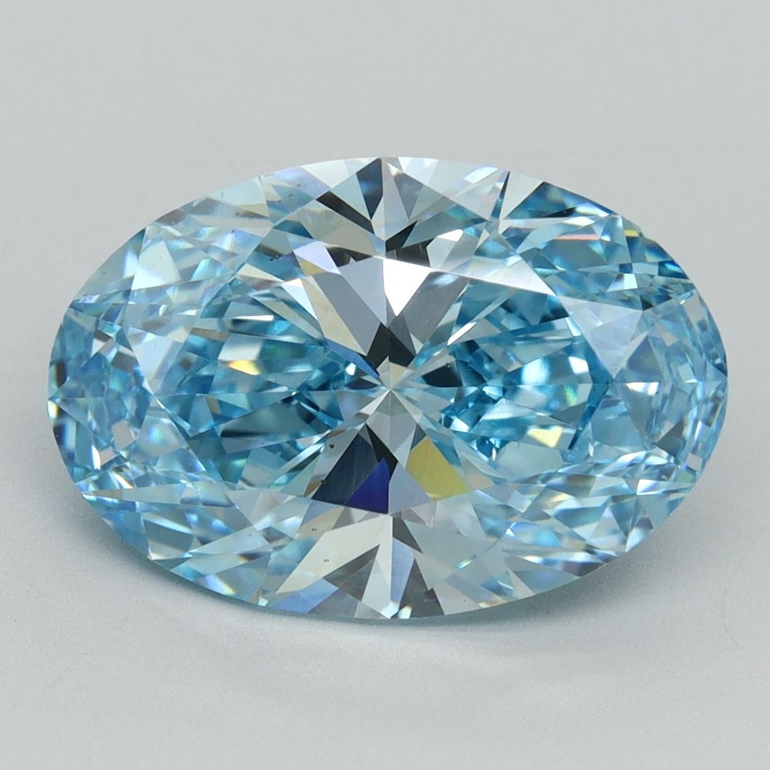 Loose Diamond - OVAL 5.02ct Fancy Vivid Blue VS2: Loose Diamond - OVAL 5.02ct Fancy Vivid Blue VS2 Source: This is a real non-mined Diamond that has been grown in a lab Shape: OVAL Carats: 5.02 Color: Fancy Vivid Blue Certification: IGI Video: