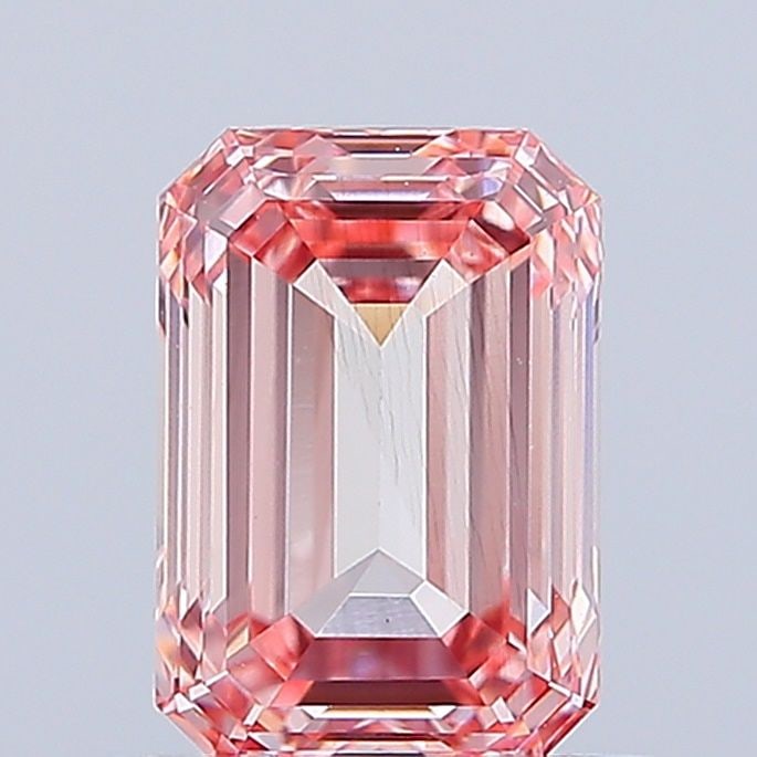 Loose Diamond - EMERALD 1.04ct Fancy Intense Pink VS2: Loose Diamond - EMERALD 1.04ct Fancy Intense Pink VS2 Source: This is a real non-mined Diamond that has been grown in a lab Shape: EMERALD Carats: 1.04 Color: Fancy Intense Pink Certification: IGI Vid