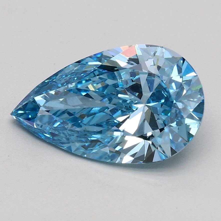 Loose Diamond - PEAR 1.13ct Fancy Vivid Blue VS2: Loose Diamond - PEAR 1.13ct Fancy Vivid Blue VS2 Source: This is a real non-mined Diamond that has been grown in a lab Shape: PEAR Carats: 1.13 Color: Fancy Vivid Blue Certification: IGI Video: