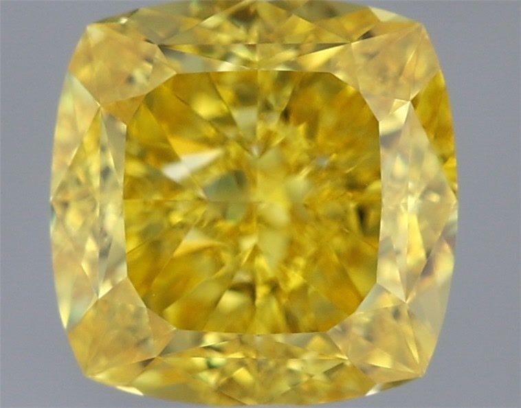 Loose Diamond - CUSHION MODIFIED 1.97ct Fancy Vivid Yellow VVS2: Loose Diamond - CUSHION MODIFIED 1.97ct Fancy Vivid Yellow VVS2 Source: This is a real non-mined Diamond that has been grown in a lab Shape: CUSHION MODIFIED Carats: 1.97 Color: Fancy Vivid Yellow Cer
