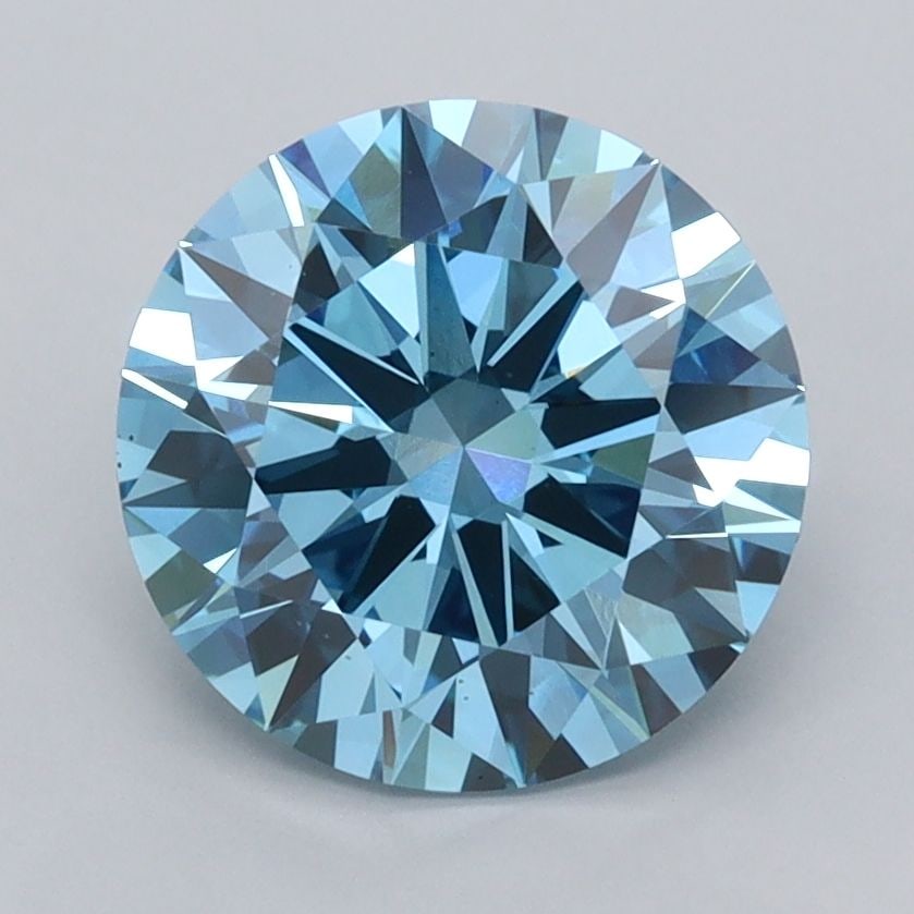 Ideal Loose Diamond - ROUND 2.47ct Fancy Vivid Blue VS1: Ideal Loose Diamond - ROUND 2.47ct Fancy Vivid Blue VS1 Source: This is a real non-mined Diamond that has been grown in a lab Shape: ROUND Carats: 2.47 Color: Fancy Vivid Blue Certification: IGI Video
