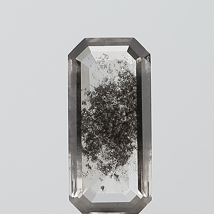 Loose Diamond - EMERALD 1.37ct Salt and Pepper I2: Loose Diamond - EMERALD 1.37ct Salt and Pepper I2 Source: This is a real non-mined Diamond that has been grown in a lab Shape: EMERALD Carats: 1.37 Color: Salt and Pepper Certification: NONE Video: