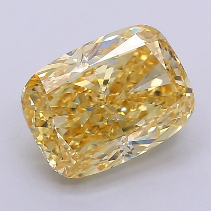 Loose Diamond - CUSHION BRILLIANT 2.76ct Fancy Intense Yellow VS2: Loose Diamond - CUSHION BRILLIANT 2.76ct Fancy Intense Yellow VS2 Source: This is a real non-mined Diamond that has been grown in a lab Shape: CUSHION BRILLIANT Carats: 2.76 Color: Fancy Intense Yello
