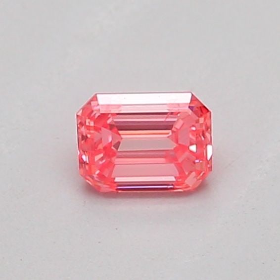 Loose Diamond - EMERALD 0.19ct Fancy Vivid Pink SI2: Loose Diamond - EMERALD 0.19ct Fancy Vivid Pink SI2 Source: This is a real non-mined Diamond that has been grown in a lab Shape: EMERALD Carats: 0.19 Color: Fancy Vivid Pink Certification: IGI The Dia