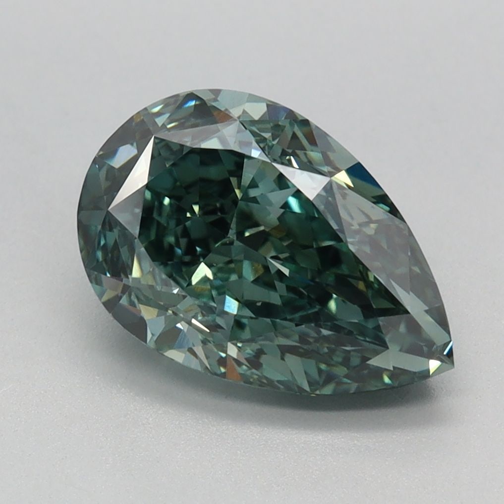Loose Diamond - PEAR 2.15ct Fancy Vivid Green VVS2: Loose Diamond - PEAR 2.15ct Fancy Vivid Green VVS2 Source: This is a real non-mined Diamond that has been grown in a lab Shape: PEAR Carats: 2.15 Color: Fancy Vivid Green Certification: IGI Video: