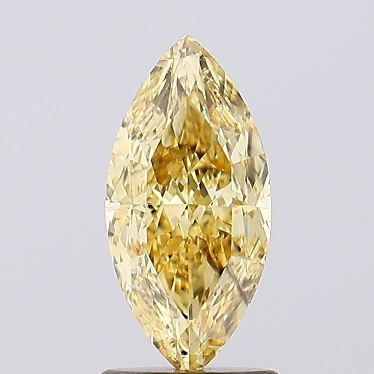 Loose Diamond - MARQUISE 1.53ct Fancy Intense Yellow SI2: Loose Diamond - MARQUISE 1.53ct Fancy Intense Yellow SI2 Source: This is a real non-mined Diamond that has been grown in a lab Shape: MARQUISE Carats: 1.53 Color: Fancy Intense Yellow Certification: I
