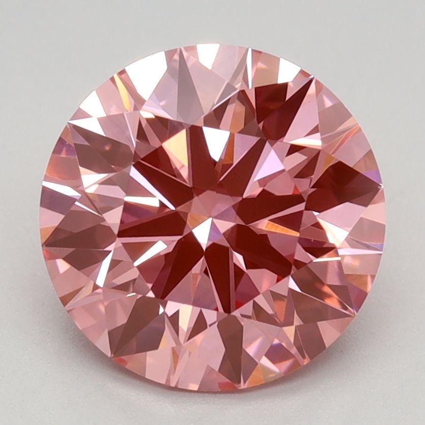 Ideal Loose Diamond - ROUND 2.39ct Fancy Vivid Pink VVS2: Ideal Loose Diamond - ROUND 2.39ct Fancy Vivid Pink VVS2 Source: This is a real non-mined Diamond that has been grown in a lab Shape: ROUND Carats: 2.39 Color: Fancy Vivid Pink Certification: IGI Vide