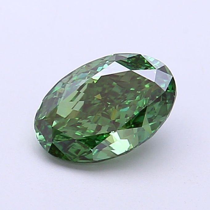 Loose Diamond - OVAL 1.29ct Fancy Vivid Green VS1: Loose Diamond - OVAL 1.29ct Fancy Vivid Green VS1 Source: This is a real non-mined Diamond that has been grown in a lab Shape: OVAL Carats: 1.29 Color: Fancy Vivid Green Certification: IGI Video: