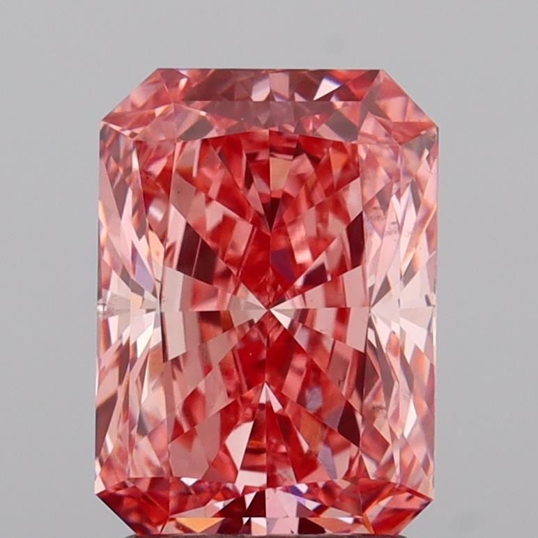 Loose Diamond - RADIANT 2.01ct Fancy Vivid Pink VS2: Loose Diamond - RADIANT 2.01ct Fancy Vivid Pink VS2 Source: This is a real non-mined Diamond that has been grown in a lab Shape: RADIANT Carats: 2.01 Color: Fancy Vivid Pink Certification: IGI Video: