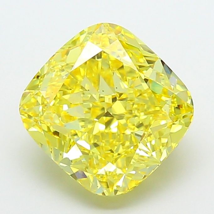 Loose Diamond - CUSHION MODIFIED 5.59ct Fancy Vivid Yellow VS1: Loose Diamond - CUSHION MODIFIED 5.59ct Fancy Vivid Yellow VS1 Source: This is a real non-mined Diamond that has been grown in a lab Shape: CUSHION MODIFIED Carats: 5.59 Color: Fancy Vivid Yellow Cert