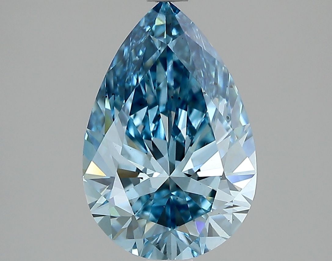 Loose Diamond - PEAR 2.2ct Fancy Vivid Blue SI1: Loose Diamond - PEAR 2.2ct Fancy Vivid Blue SI1 Source: This is a real non-mined Diamond that has been grown in a lab Shape: PEAR Carats: 2.2 Color: Fancy Vivid Blue Certification: IGI Video: