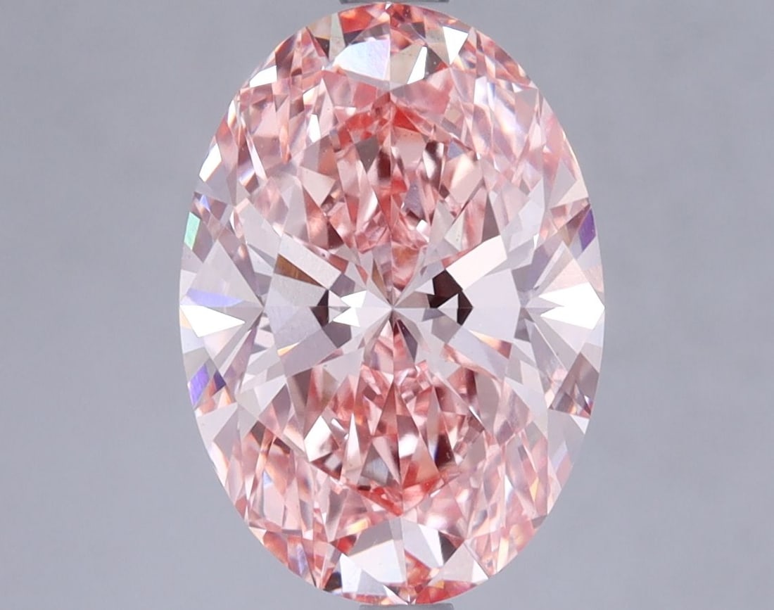 Loose Diamond - OVAL 2.83ct Fancy Vivid Pink VS1: Loose Diamond - OVAL 2.83ct Fancy Vivid Pink VS1 Source: This is a real non-mined Diamond that has been grown in a lab Shape: OVAL Carats: 2.83 Color: Fancy Vivid Pink Certification: IGI Video: