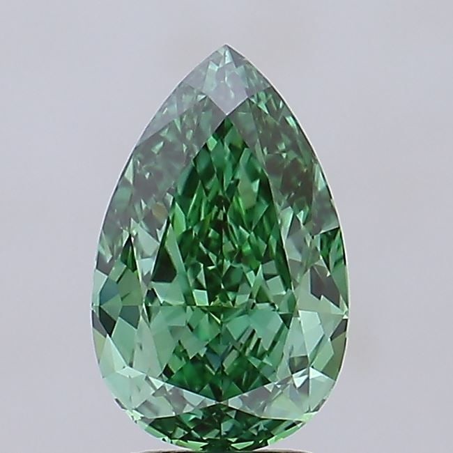 Loose Diamond - PEAR 3.12ct Fancy Vivid Green VVS2: Loose Diamond - PEAR 3.12ct Fancy Vivid Green VVS2 Source: This is a real non-mined Diamond that has been grown in a lab Shape: PEAR Carats: 3.12 Color: Fancy Vivid Green Certification: IGI Video: