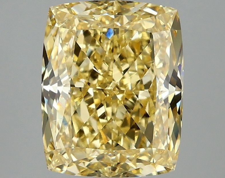 Loose Diamond - CUSHION MODIFIED 3.09ct Fancy Vivid Yellow VS1: Loose Diamond - CUSHION MODIFIED 3.09ct Fancy Vivid Yellow VS1 Source: This is a real non-mined Diamond that has been grown in a lab Shape: CUSHION MODIFIED Carats: 3.09 Color: Fancy Vivid Yellow Cert