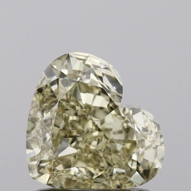 Loose Diamond - HEART 1.1ct Fancy Light Gray Yellow VS1: Loose Diamond - HEART 1.1ct Fancy Light Gray Yellow VS1 Source: This is a real non-mined Diamond that has been grown in a lab Shape: HEART Carats: 1.1 Color: Fancy Light Gray Yellow Certification: IGI