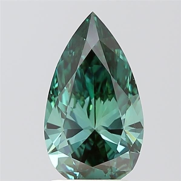 Loose Diamond - PEAR 2.02ct Fancy Vivid Green VS1: Loose Diamond - PEAR 2.02ct Fancy Vivid Green VS1 Source: This is a real non-mined Diamond that has been grown in a lab Shape: PEAR Carats: 2.02 Color: Fancy Vivid Green Certification: IGI Video: