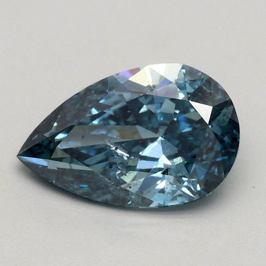 Loose Diamond - PEAR 1.04ct Fancy Intense Greenish Blue SI2: Loose Diamond - PEAR 1.04ct Fancy Intense Greenish Blue SI2 Source: This is a real non-mined Diamond that has been grown in a lab Shape: PEAR Carats: 1.04 Color: Fancy Intense Greenish Blue Certificat